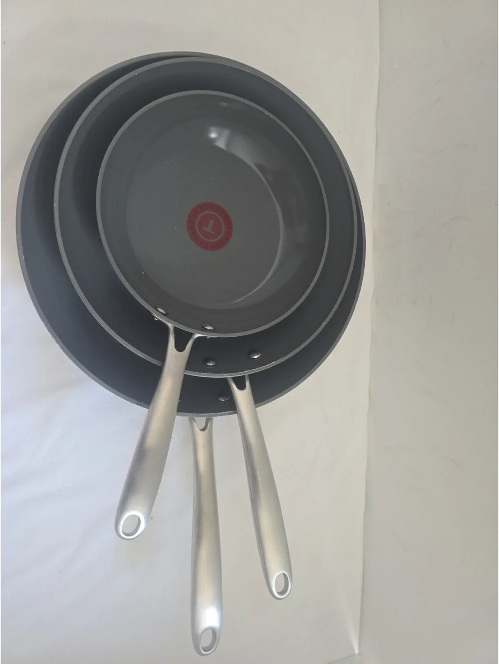 T-fal 3-Piece Frying Pan Skillet Set – Induction Compatible Stainless Steel Hand